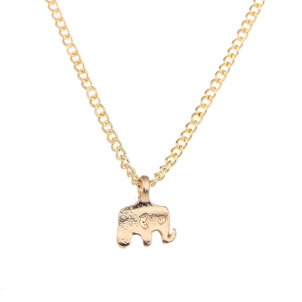 Women Girls A Elephant Pendant Alloy Chain Necklace Jewelry Accessories Gift