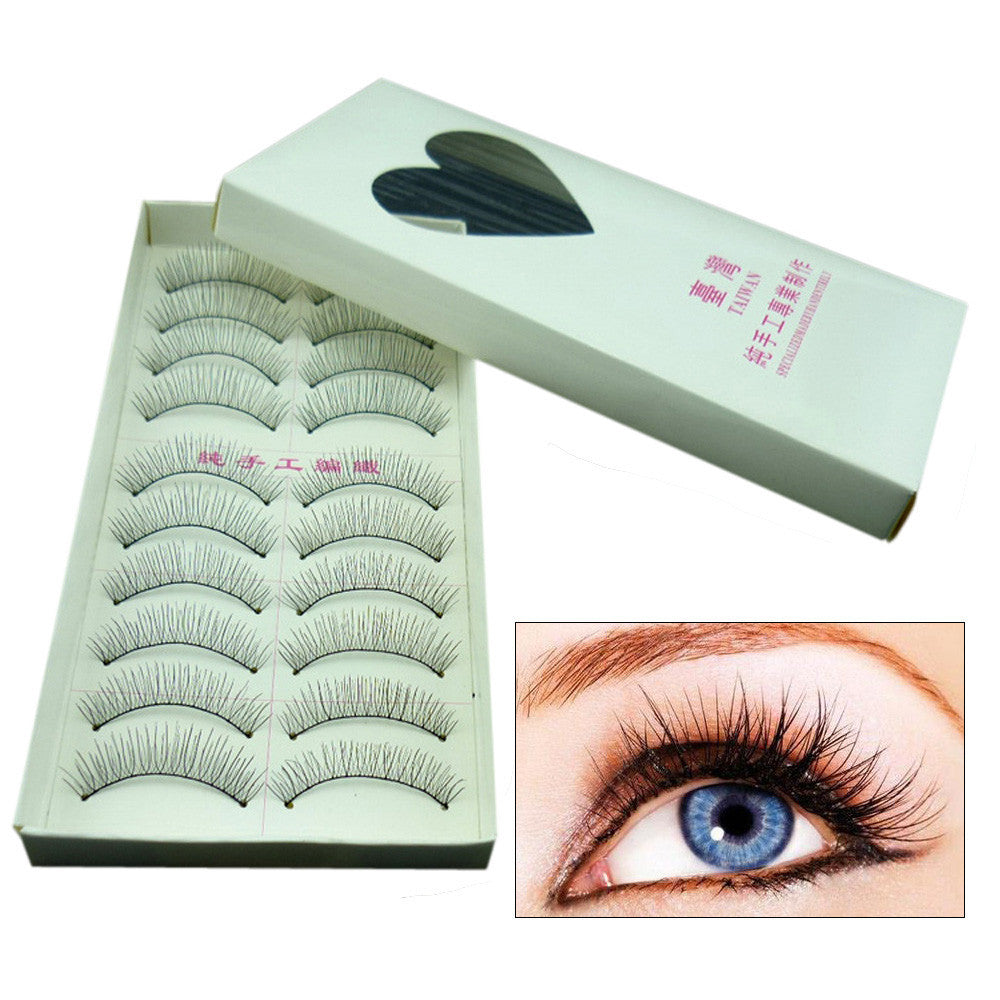 10 Pairs Natural Fashion Eyelashes Eye Makeup Handmade Long False Lashes Sparse