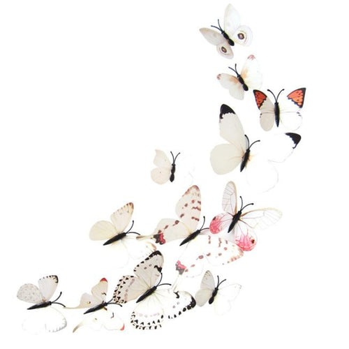 12pcs Sticker Art Design Decal Wall Stickers Home Decorations 3D Butterfly