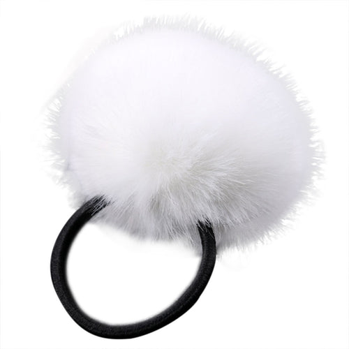 1PX Rabbit Fur Hair Band Elastic Hair Bobble Pony Tail Holder